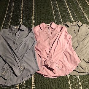 3 Women’s Misc Elevated Basics button down shirts